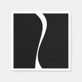 Einfache Waves 2 - Schwarz und Weiß Serviette