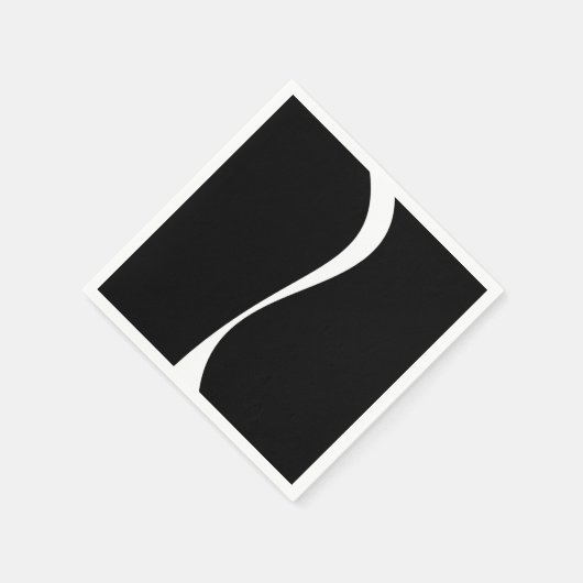 Einfache Waves 2 - Schwarz und Weiß Serviette (Ecke)