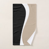 Einfache Waves 2 - Taupe, Schwarz und Weiß Badhandtuch Set (Handtuch)