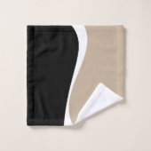 Einfache Waves 2 - Taupe, Schwarz und Weiß Badhandtuch Set (Waschlappen)