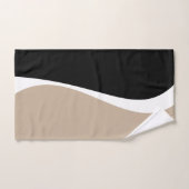 Einfache Waves 2 - Taupe, Schwarz und Weiß Badhandtuch Set (Handtuch)