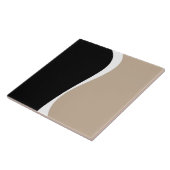 Einfache Waves 2 - Taupe, Schwarz und Weiß Fliese (Seite)