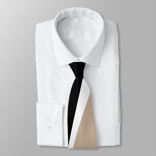 Einfache Waves 2 - Taupe, Schwarz und Weiß Krawatte (Gebunden)