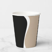 Einfache Waves 2 - Taupe, Schwarz und Weiß Pappbecher (Rückseite)