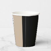 Einfache Waves 2 - Taupe, Schwarz und Weiß Pappbecher (Rechts)