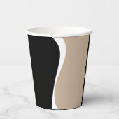 Einfache Waves 2 - Taupe, Schwarz und Weiß Pappbecher (Vorderseite)