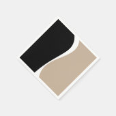 Einfache Waves 2 - Taupe, Schwarz und Weiß Serviette (Ecke)