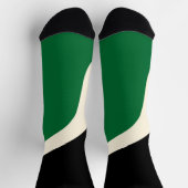 Einfache Waves 3 in Grün, Creme und Schwarz Socken (Oben)