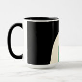 Einfache Waves 3 in Grün, Creme und Schwarz Tasse (Links)