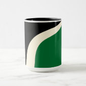Einfache Waves 3 in Grün, Creme und Schwarz Tasse (Zentrum)