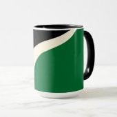 Einfache Waves 3 in Grün, Creme und Schwarz Tasse (VorderseiteRechts)