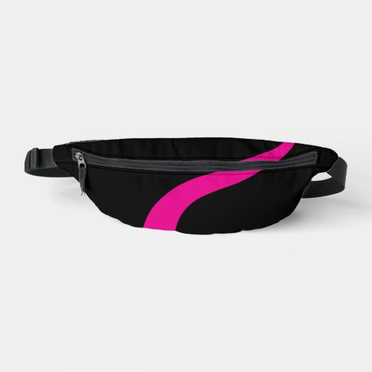 Einfache Waves 3 in Magenta und Schwarz Bauchtasche (Vorderseite)