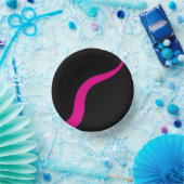 Einfache Waves 3 in Magenta und Schwarz Pappteller (Party)