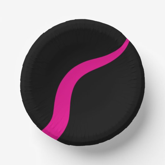 Einfache Waves 3 in Magenta und Schwarz Pappteller (Vorderseite)