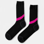 Einfache Waves 3 in Magenta und Schwarz Socken (Linkes Detail)