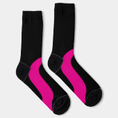 Einfache Waves 3 in Magenta und Schwarz Socken (Rechts)