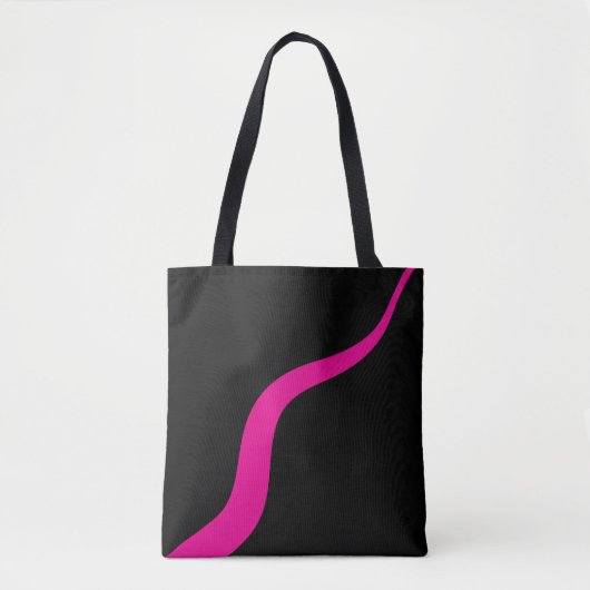 Einfache Waves 3 in Magenta und Schwarz Tasche (Vorderseite)