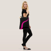 Einfache Waves 3 in Magenta und Schwarz Tasche (Am Model)