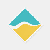 Einfache Waves 3 - Türkis und Gelb Serviette (Ecke)