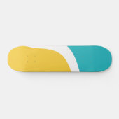 Einfache Waves 3 - Türkis und Gelb Skateboard (Horizontal)