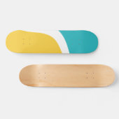 Einfache Waves 3 - Türkis und Gelb Skateboard (Horizontal)