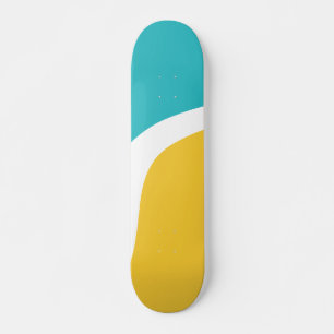 Einfache Waves 3 - Türkis und Gelb Skateboard
