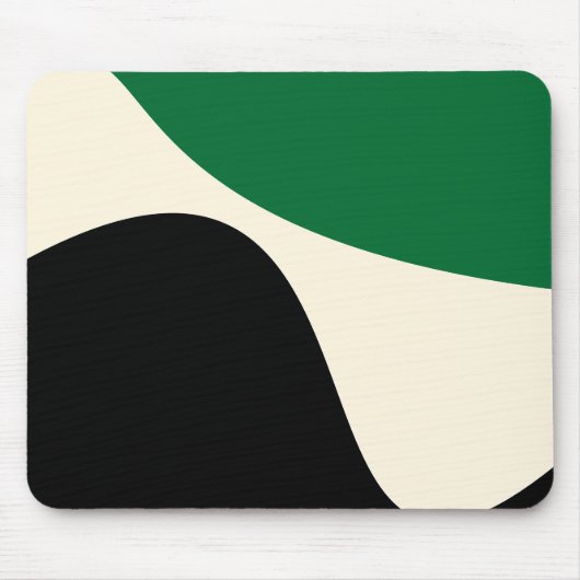 Einfache Waves 4 in Grün, Creme und Schwarz Mousepad (Vorne)