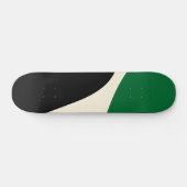 Einfache Waves 4 in Grün, Creme und Schwarz Skateboard (Horizontal)