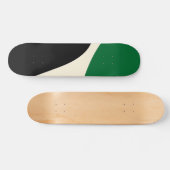 Einfache Waves 4 in Grün, Creme und Schwarz Skateboard (Horizontal)