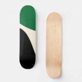 Einfache Waves 4 in Grün, Creme und Schwarz Skateboard (Vorderseite)