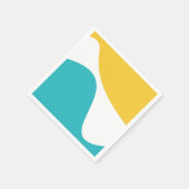 Einfache Waves 4 - Türkis und Gelb Serviette (Ecke)