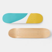 Einfache Waves 4 - Türkis und Gelb Skateboard (Horizontal)