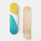 Einfache Waves 4 - Türkis und Gelb Skateboard (Vorderseite)