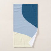 Einfache Waves - dunkelblau, hellblau und creme Badhandtuch Set (Handtuch)