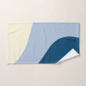 Einfache Waves - dunkelblau, hellblau und creme Badhandtuch Set (Handtuch)