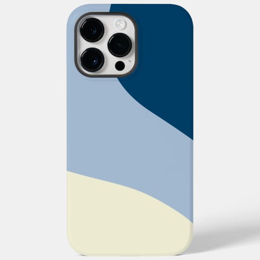 Einfache Waves - dunkelblau, hellblau und creme Case-Mate iPhone Hülle (Rückseite)