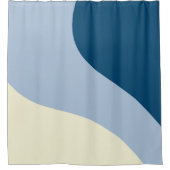 Einfache Waves - dunkelblau, hellblau und creme Duschvorhang (Vorderseite)