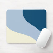 Einfache Waves - dunkelblau, hellblau und creme Mousepad (Mit Mouse)