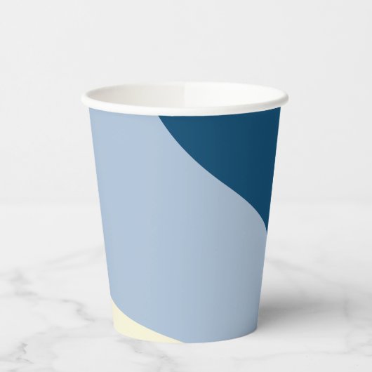 Einfache Waves - dunkelblau, hellblau und creme Pappbecher (Links)