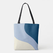 Einfache Waves - dunkelblau, hellblau und creme Tasche (Rückseite)