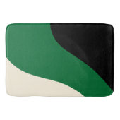 Einfache Waves - Grün, Creme und Schwarz Badematte (Vorderseite)