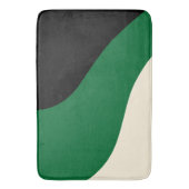 Einfache Waves - Grün, Creme und Schwarz Badematte (Vorderseite Vertikal)