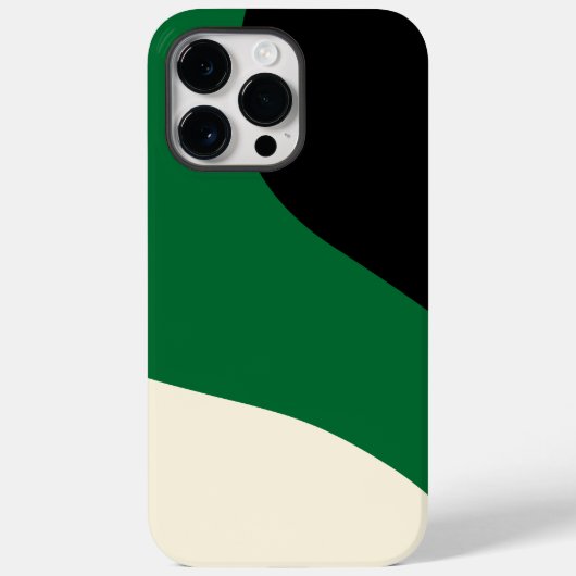 Einfache Waves - Grün, Creme und Schwarz Case-Mate iPhone Hülle (Rückseite)