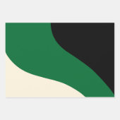Einfache Waves - Grün, Creme und Schwarz Geschenkpapier Set (Vorderseite 2)