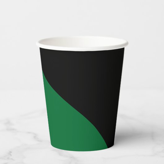 Einfache Waves - Grün, Creme und Schwarz Pappbecher (Rückseite)