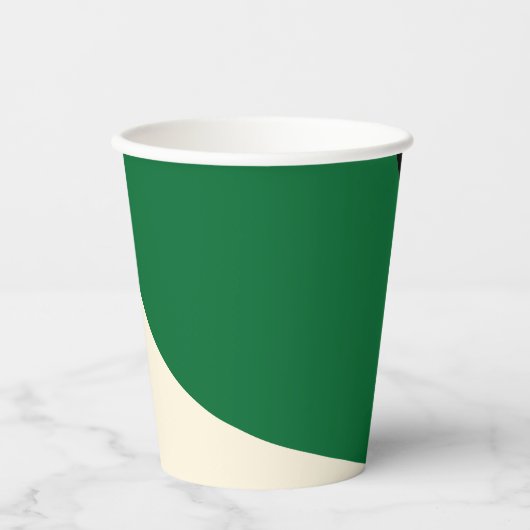 Einfache Waves - Grün, Creme und Schwarz Pappbecher (Vorderseite)