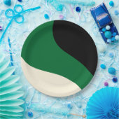 Einfache Waves - Grün, Creme und Schwarz Pappteller (Party)