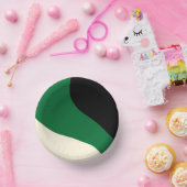 Einfache Waves - Grün, Creme und Schwarz Pappteller (Party)