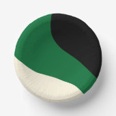 Einfache Waves - Grün, Creme und Schwarz Pappteller (Vorderseite)