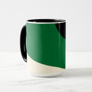 Einfache Waves - Grün, Creme und Schwarz Tasse